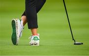 22 September 2022; The adidas shoes of Annabel Dimmock of England during round one of the KPMG Women's Irish Open Golf Championship at Dromoland Castle in Clare. Photo by Brendan Moran/Sportsfile