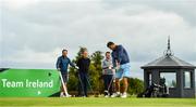 29 September 2022; Niall Quinn drives from the first tee box at the Olympic Federation of Ireland’s inaugural Make A Difference Athletes’ Fund Golf Tournament at The K Club in Kildare. The tournament saw 120 participants play the Palmer South Course at the K Club, as Olympians past and present, alongside dignitaries from across the Irish sporting and sponsorship spheres and partners and friends of the Irish Olympic Family came together at the iconic Kildare venue to get behind the Make A Difference Fund. The fund will be distributed directly back to Team Ireland athletes and hopefuls to help support the costs involved in their pursuit of excellence as they strive towards Paris 2024. Photo by Sam Barnes/Sportsfile