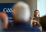 29 September 2022; Today the GAA launched the new GAA standards of synthetic pitches at the GAA National Games Development Centre in Abbotstown, Dublin. Pictured at the launch is Sinead Leavy, GAA Insurance. Photo by Ben McShane/Sportsfile