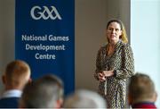 29 September 2022; Today the GAA launched the new GAA standards of synthetic pitches at the GAA National Games Development Centre in Abbotstown, Dublin. Pictured at the launch is Sinead Leavy, GAA Insurance. Photo by Ben McShane/Sportsfile