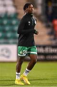 26 September 2022; Gideon Tetteh of Shamrock Rovers before the SSE Airtricity League Premier Division match between Shamrock Rovers and UCD at Tallaght Stadium in Dublin. Photo by Ben McShane/Sportsfile