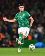 27 September 2022; John Egan of Republic of Ireland during the UEFA Nations League B Group 1 match between Republic of Ireland and Armenia at Aviva Stadium in Dublin. Photo by Ben McShane/Sportsfile