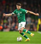 27 September 2022; Robbie Brady of Republic of Ireland during the UEFA Nations League B Group 1 match between Republic of Ireland and Armenia at Aviva Stadium in Dublin. Photo by Ben McShane/Sportsfile