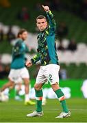 27 September 2022; Seamus Coleman of Republic of Ireland before the UEFA Nations League B Group 1 match between Republic of Ireland and Armenia at Aviva Stadium in Dublin. Photo by Ben McShane/Sportsfile