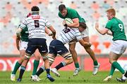 30 September 2022; Thomas Ahern of Emerging Ireland is tackled by Michael Amiras of Windhoek Draught Griquas during the Toyota Challenge match between Windhoek Draught Griquas and Emerging Ireland at Toyota Stadium in Bloemfontein, South Africa. Photo by Johan Pretorius/Sportsfile