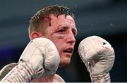 24 September 2022; Eric Donovan during his EBU European Union super-featherweight bout against Khalil El Hadri at the Europa Hotel in Belfast. Photo by Ramsey Cardy/Sportsfile