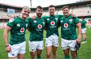 30 September 2022; Ireland players, from left, Jake Flannery, Diarmuid Barron, Shane Daly and Josh Wycherley after the Toyota Challenge match between Windhoek Draught Griquas and Emerging Ireland at Toyota Stadium in Bloemfontein, South Africa. Photo by Johan Pretorius/Sportsfile