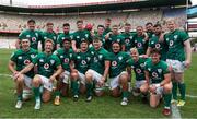 30 September 2022; The Ireland team celebrate victory after the Toyota Challenge match between Windhoek Draught Griquas and Emerging Ireland at Toyota Stadium in Bloemfontein, South Africa. Photo by Johan Pretorius/Sportsfile