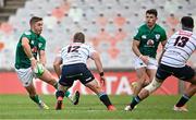 30 September 2022; Jack Crowley of Emerging Ireland in action against Tertius Kruger of Windhoek Draught Griquas during the Toyota Challenge match between Windhoek Draught Griquas and Emerging Ireland at Toyota Stadium in Bloemfontein, South Africa. Photo by Johan Pretorius/Sportsfile