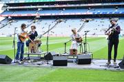 24 July 2022; Musician Sharon Shannon and her band playing before the GAA Football All-Ireland Senior Championship Final match between Kerry and Galway at Croke Park in Dublin. Photo by Piaras Ó Mídheach/Sportsfile