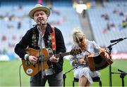 24 July 2022; Musician Mundy playing before the GAA Football All-Ireland Senior Championship Final match between Kerry and Galway at Croke Park in Dublin. Photo by Piaras Ó Mídheach/Sportsfile