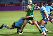 30 September 2022; Mack Hansen of Connacht is tackled by Josh Murphy of Connacht during the United Rugby Championship match between Vodacom Bulls and Connacht at Loftus Versfeld Stadium in Pretoria, South Africa. Photo by Lee Warren/Sportsfile