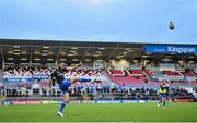 30 September 2022; Ross Byrne of Leinster before the United Rugby Championship match between Ulster and Leinster at Kingspan Stadium in Belfast. Photo by Ramsey Cardy/Sportsfile