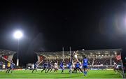 30 September 2022; Nick Timoney of Ulster wins possession in the lineout during the United Rugby Championship match between Ulster and Leinster at Kingspan Stadium in Belfast. Photo by Ramsey Cardy/Sportsfile