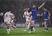 30 September 2022; Robbie Henshaw of Leinster and Michael Lowry of Ulster contest possession during the United Rugby Championship match between Ulster and Leinster at Kingspan Stadium in Belfast. Photo by David Fitzgerald/Sportsfile