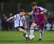30 September 2022; Gary Deegan of Drogheda United in action against Joe Adams of Dundalk during the SSE Airtricity League Premier Division match between Dundalk and Drogheda United at Casey's Field in Dundalk, Louth. Photo by Ben McShane/Sportsfile