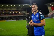 30 September 2022; Jonathan Sexton of Leinster after the United Rugby Championship match between Ulster and Leinster at Kingspan Stadium in Belfast. Photo by Ramsey Cardy/Sportsfile