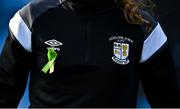 1 October 2022; A detailed view of the green ribbon worn by players and coachings staff in support of the Green Ribbon Mental Health campaign before  the SSE Airtricity Women's National League match between Athlone Town and Wexford Youths at Athlone Town Stadium in Westmeath. Photo by Sam Barnes/Sportsfile