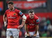 1 October 2022; Munster players Peter O’Mahony and Jack O’Donoghue, left, during the United Rugby Championship match between Munster and Zebre Parma at Musgrave Park in Cork. Photo by Piaras Ó Mídheach/Sportsfile