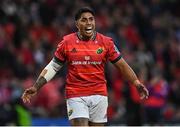 1 October 2022; Malakai Fekitoa of Munster during the United Rugby Championship match between Munster and Zebre Parma at Musgrave Park in Cork. Photo by Piaras Ó Mídheach/Sportsfile