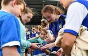 1 October 2022; Winning goal scorer Gillian Keenan of Athlone Town  signs autographs for supporters after the SSE Airtricity Women's National League match between Athlone Town and Wexford Youths at Athlone Town Stadium in Westmeath. Photo by Sam Barnes/Sportsfile