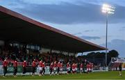1 October 2022; Sligo Rovers players warm-up before the SSE Airtricity League Premier Division match between Sligo Rovers and Shamrock Rovers at The Showgrounds in Sligo. Photo by Seb Daly/Sportsfile