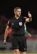 1 October 2022; Referee Paul McLaughlin during the SSE Airtricity League Premier Division match between Sligo Rovers and Shamrock Rovers at The Showgrounds in Sligo. Photo by Seb Daly/Sportsfile