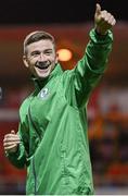 1 October 2022; Ronan Finn of Shamrock Rovers celebrates after his side's victory in the SSE Airtricity League Premier Division match between Sligo Rovers and Shamrock Rovers at The Showgrounds in Sligo. Photo by Seb Daly/Sportsfile