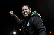 1 October 2022; Shamrock Rovers manager Stephen Bradley celebrates after his side's victory in the SSE Airtricity League Premier Division match between Sligo Rovers and Shamrock Rovers at The Showgrounds in Sligo. Photo by Seb Daly/Sportsfile
