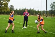 3 October 2022; Tipperary ladies footballer and Lidl ambassador, Aishling Moloney with students from Comeragh College, Carrick-On-Suir at the launch of Lidl’s #SeriousSupport Schools Programme. Photo by Harry Murphy/Sportsfile