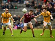 2 October 2022; Aaron Tonor of Ballybay Pearse Shamrocks in action against Aaron Carey of Clontibret O'Neill's during the Monaghan County Senior Club Football Championship Semi-Final match between Clontibret O'Neill's and Ballybay Pearse Shamrocks at St Tiernach's Park in Clones, Monaghan. Photo by Philip Fitzpatrick/Sportsfile