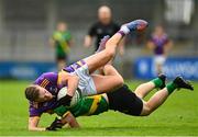 2 October 2022; Shane Cunningham of Kilmacud Crokes in action against Aaron Shorten of Thomas Davis during the Dublin County Senior Club Football Championship Semi-Final match between Thomas Davis and Kilmacud Crokes at Parnell Park in Dublin. Photo by Eóin Noonan/Sportsfile