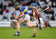 2 October 2022; Diarmaid Conway of Clough/Ballacolla in action against Tomás Keys of Camross during the Laois County Senior Hurling Championship Final match between Clough/Ballacolla and Camross at MW Hire O'Moore Park in Portlaoise, Laois. Photo by Piaras Ó Mídheach/Sportsfile