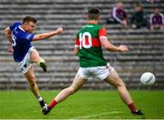 2 October 2022; Scotstown's Conor McCarthy shoots to score a goal for his side during the Monaghan County Senior Club Football Championship Semi-Final match between Inniskeen and Scotstown at St Tiernach's Park in Clones, Monaghan. Photo by Philip Fitzpatrick/Sportsfile