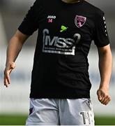 1 October 2022; A green ribbon is seen on the training top of Meabh Russell of Wexford Youths during the SSE Airtricity Women's National League match between Athlone Town and Wexford Youths at Athlone Town Stadium in Westmeath. Photo by Sam Barnes/Sportsfile