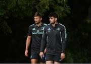 3 October 2022; Harry Byrne, right, and Ross Byrne during a Leinster rugby squad training session at UCD in Dublin. Photo by Harry Murphy/Sportsfile