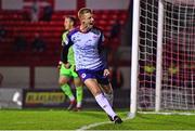 3 October 2022; Eoin Doyle of St Patrick's Athletic celebrates after scoring his side's fourth goal, a penalty, during the SSE Airtricity League Premier Division match between Shelbourne and St Patrick's Athletic at Tolka Park in Dublin. Photo by Ben McShane/Sportsfile