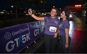 4 October 2022; Amy McGeough, left, and Amy Dodrill of KKR after competing in the Grant Thornton Corporate 5K Challenge at Dublin Docklands in Dublin. Photo by Eóin Noonan/Sportsfile