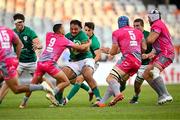 5 October 2022; Roman Salanoa of Emerging Ireland breaks through the Airlink Pumas defence during the Toyota Challenge match between Airlink Pumas and Emerging Ireland at Toyota Stadium in Bloemfontein, South Africa. Photo by Johan Pretorius/Sportsfile