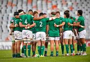 5 October 2022; Emerging Ireland team huddle during the Toyota Challenge match between Airlink Pumas and Emerging Ireland at Toyota Stadium in Bloemfontein, South Africa. Photo by Johan Pretorius/Sportsfile