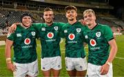 5 October 2022; Emerging Ireland players, from left, Josh Wycherley, Shane Daly, Chay Mullins and Jake Flannery after the Toyota Challenge match between Airlink Pumas and Emerging Ireland at Toyota Stadium in Bloemfontein, South Africa. Photo by Johan Pretorius/Sportsfile