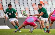 5 October 2022; Scott Penny of Emerging Ireland, right, passes to teammate Diarmuid Barron during the Toyota Challenge match between Airlink Pumas and Emerging Ireland at Toyota Stadium in Bloemfontein, South Africa. Photo by Johan Pretorius/Sportsfile