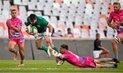 5 October 2022; Diarmuid Barron of Emerging Ireland is tackled by Ettiene Taljaard of Airlink Pumas during the Toyota Challenge match between Airlink Pumas and Emerging Ireland at Toyota Stadium in Bloemfontein, South Africa. Photo by Johan Pretorius/Sportsfile