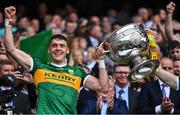 24 July 2022; David Clifford of Kerry lifts the Sam Maguuire cup after his side's victory in the GAA Football All-Ireland Senior Championship Final match between Kerry and Galway at Croke Park in Dublin. Photo by Piaras Ó Mídheach/Sportsfile