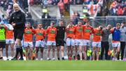 26 June 2022; Armagh players during the penalty shoot-out of the GAA Football All-Ireland Senior Championship Quarter-Final match between Armagh and Galway at Croke Park, Dublin. Photo by Piaras Ó Mídheach/Sportsfile