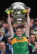 24 July 2022; Jason Foley of Kerry lifts the Sam Maguire Cup after his side's victory in the GAA Football All-Ireland Senior Championship Final match between Kerry and Galway at Croke Park in Dublin. Photo by Piaras Ó Mídheach/Sportsfile