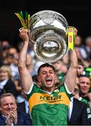 24 July 2022; Jack Savage of Kerry lifts the Sam Maguire Cup after his side's victory in the GAA Football All-Ireland Senior Championship Final match between Kerry and Galway at Croke Park in Dublin. Photo by Piaras Ó Mídheach/Sportsfile