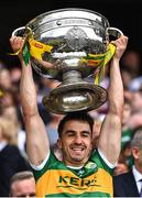 24 July 2022; Brian Ó Beaglaíoch of Kerry lifts the Sam Maguire Cup after his side's victory in the GAA Football All-Ireland Senior Championship Final match between Kerry and Galway at Croke Park in Dublin. Photo by Piaras Ó Mídheach/Sportsfile