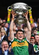 24 July 2022; Gavin White of Kerry lifts the Sam Maguire Cup after his side's victory in the GAA Football All-Ireland Senior Championship Final match between Kerry and Galway at Croke Park in Dublin. Photo by Piaras Ó Mídheach/Sportsfile