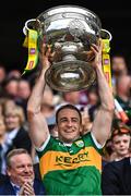 24 July 2022; Stephen O'Brien of Kerry lifts the Sam Maguire Cup after his side's victory in the GAA Football All-Ireland Senior Championship Final match between Kerry and Galway at Croke Park in Dublin. Photo by Piaras Ó Mídheach/Sportsfile